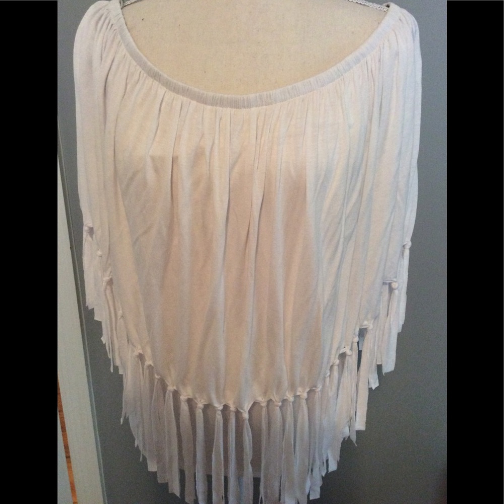 Boston Proper "Triple Threat" White Small FRINGE